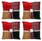 Square Textured Tartan Plaid Velvet Christmas Throw Pillows, 4ct.